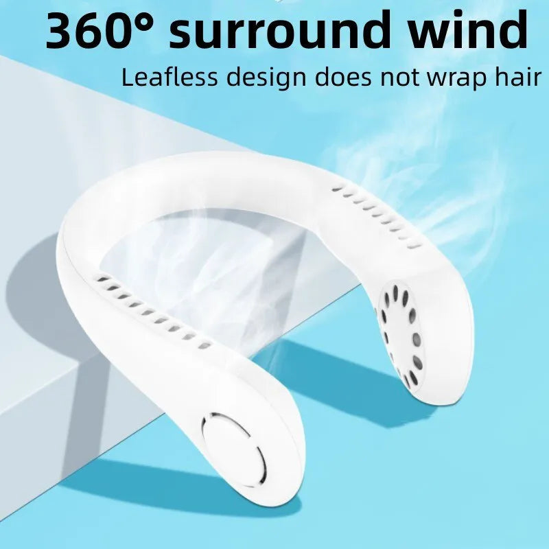 Rechargeable Bladeless Hanging Neck Fan