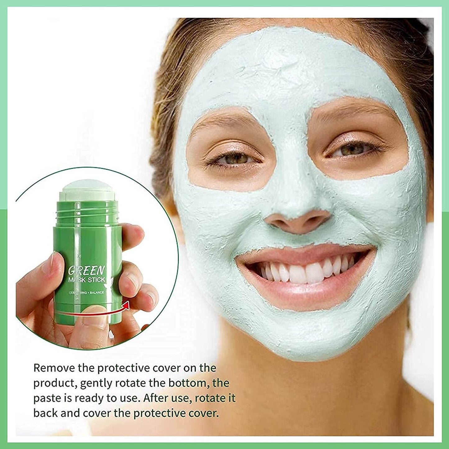 Green Tea Stick Mask for Deep Cleansing and Pore Care | Hydrating Face Masks for Acne and Blackheads