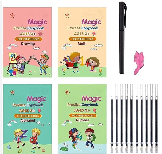 Kids Reusable Practice Book (4 Books + 1 Pen + 10 Refills) - Link Lift Shop