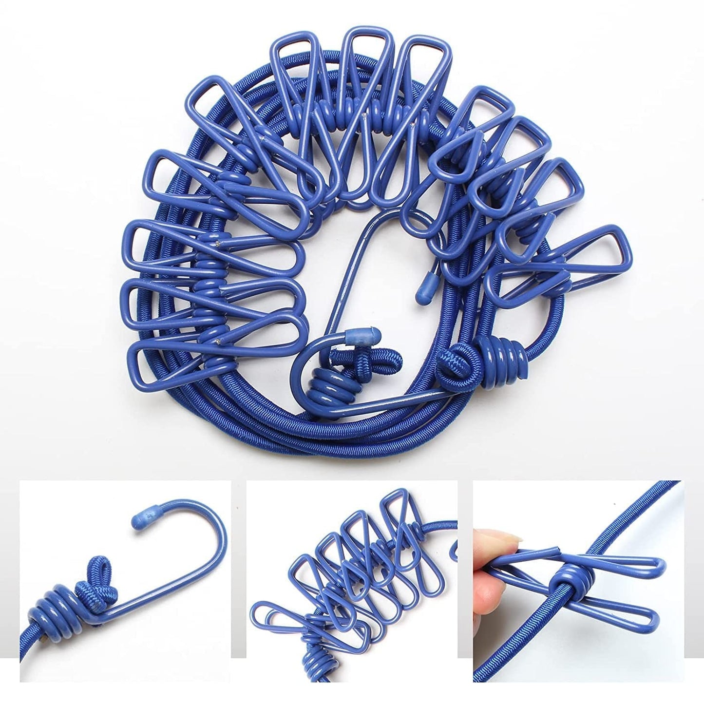 Portable Clothesline Clip – Elastic, Windproof Eco-friendly Cloth Hanging Rope For Travel Home Use | After Stretching It Become