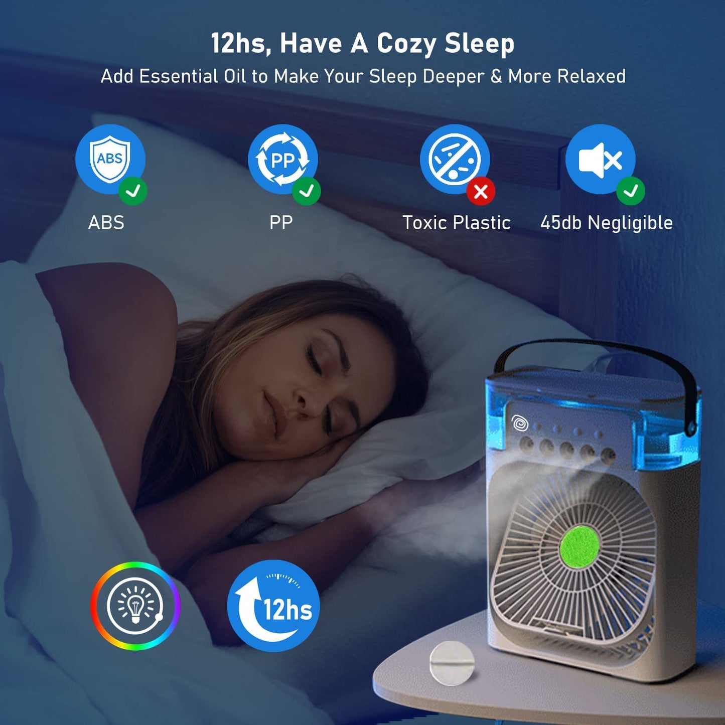 Mini Portable Air Conditioner USB Fan With Mist Water Spray – Portable Cooling Fan for Office, Kitchen & Home