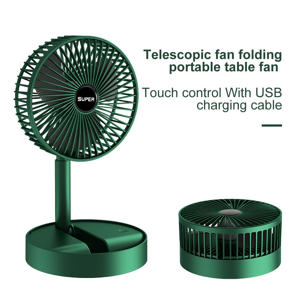 Rechargeable – Portable Telescopic Folding Fan Table Desk Fan | 3 Speeds Adjustable Height Fan