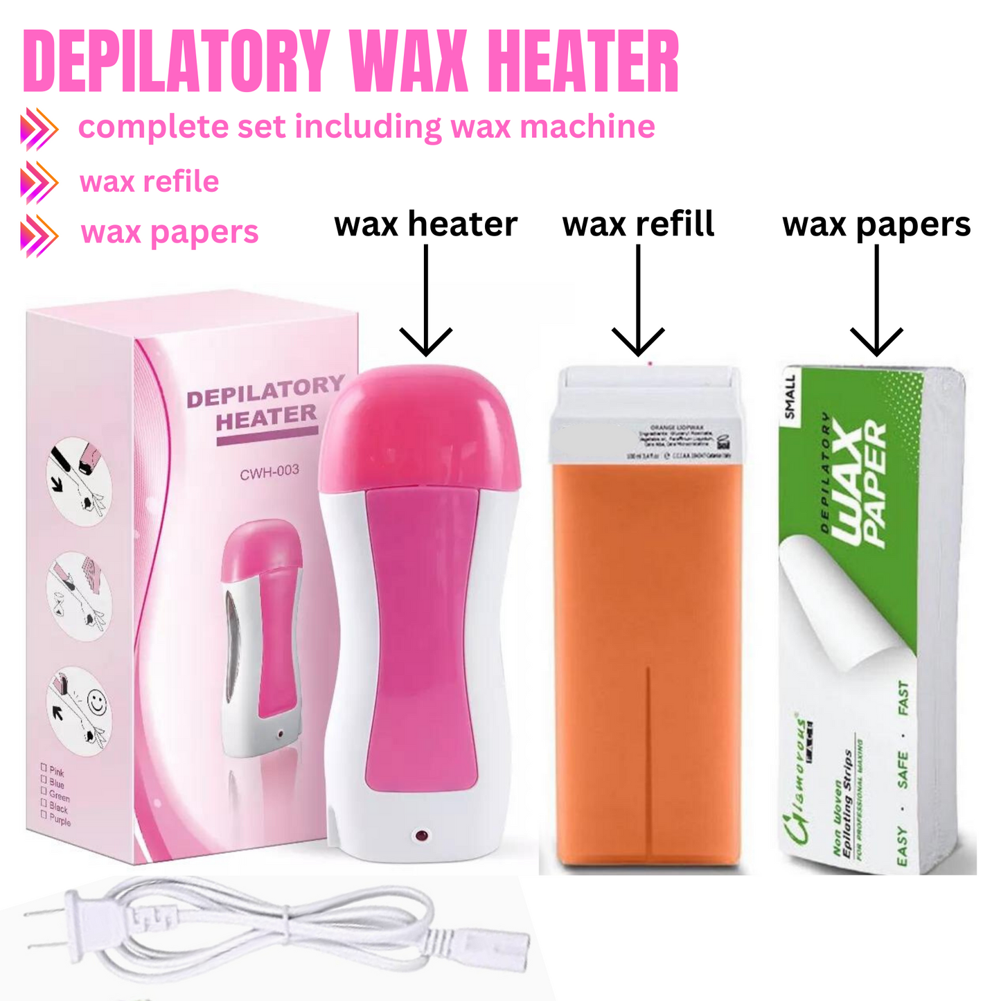 Electric Wax Heater Machine & Hair Removal Tool for Body Waxing