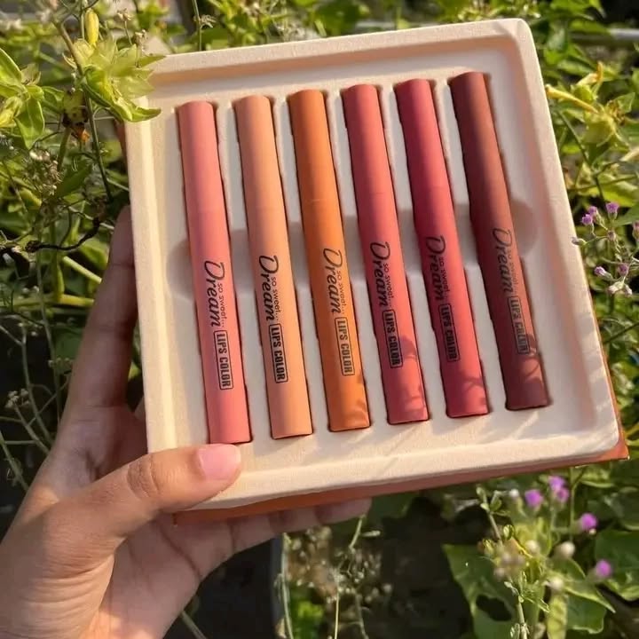 Heng Fang Matte Lip Crayon Set – 6 Long-Lasting Nude & Bold Shades - Link Lift Shop