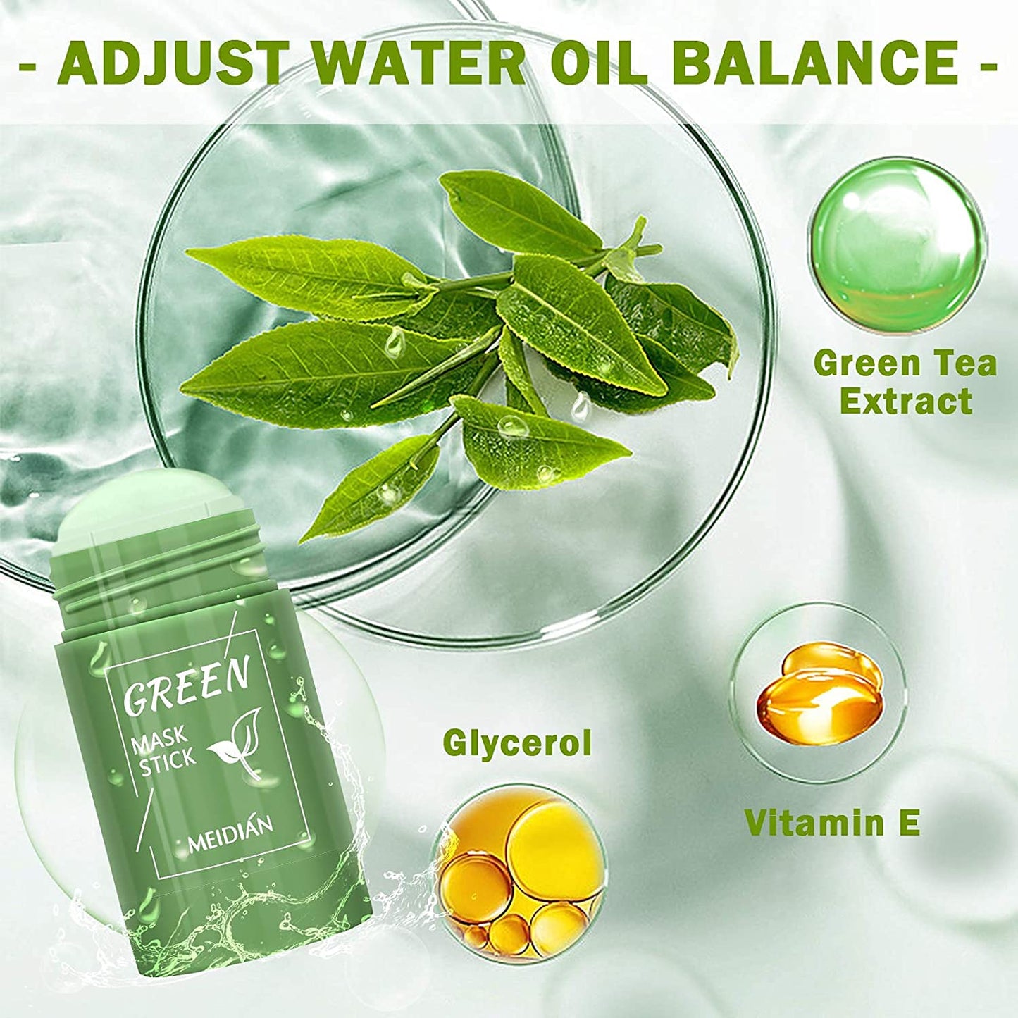 Green Tea Stick Mask for Deep Cleansing and Pore Care | Hydrating Face Masks for Acne and Blackheads