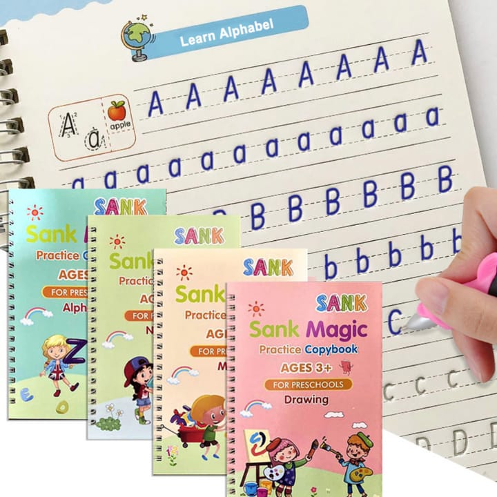 Kids Reusable Practice Book (4 Books + 1 Pen + 10 Refills) - Link Lift Shop