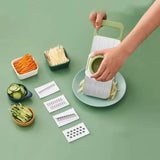 5in1 Vegetable Cutter Stainless Steel Multifunctional Grater For Vegetables Slicers Shredders Peeler (random Color)