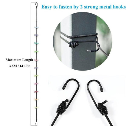 Portable Clothesline Clip – Elastic, Windproof Eco-friendly Cloth Hanging Rope For Travel Home Use | After Stretching It Become