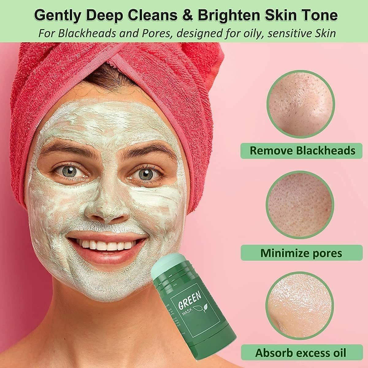 Green Tea Stick Mask for Deep Cleansing and Pore Care | Hydrating Face Masks for Acne and Blackheads