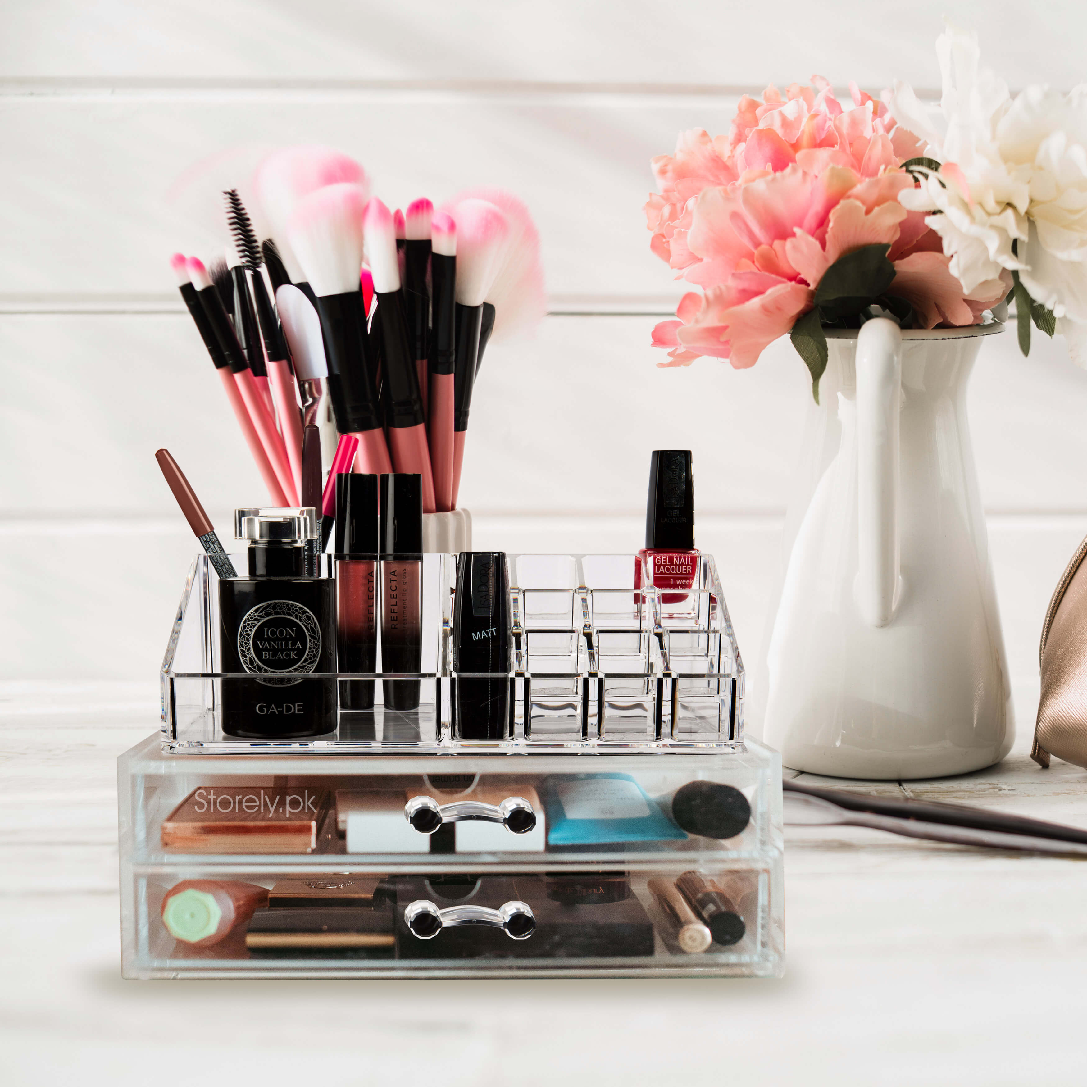 Acrylic Cosmetic Organizer With Drawer - Link Lift Shop