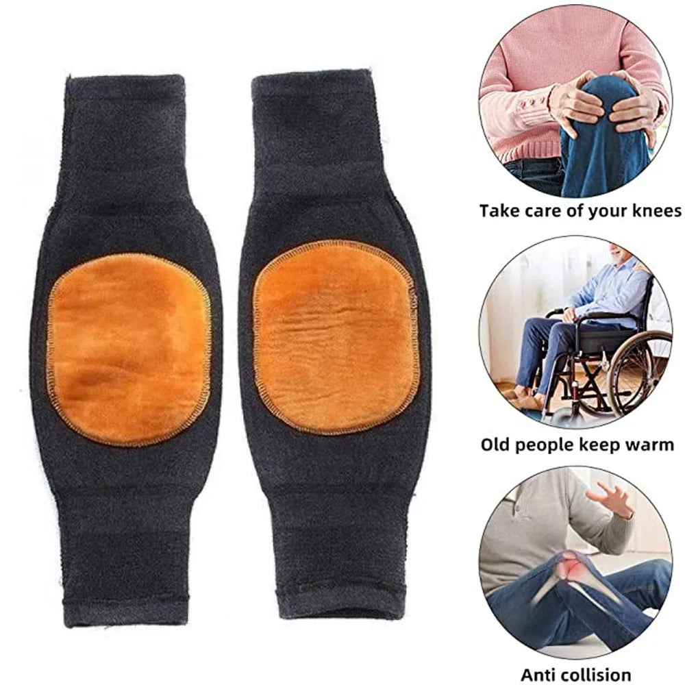 2 Pcs Adjustable Cashmere Wool Knee Warmers - For Men & Women