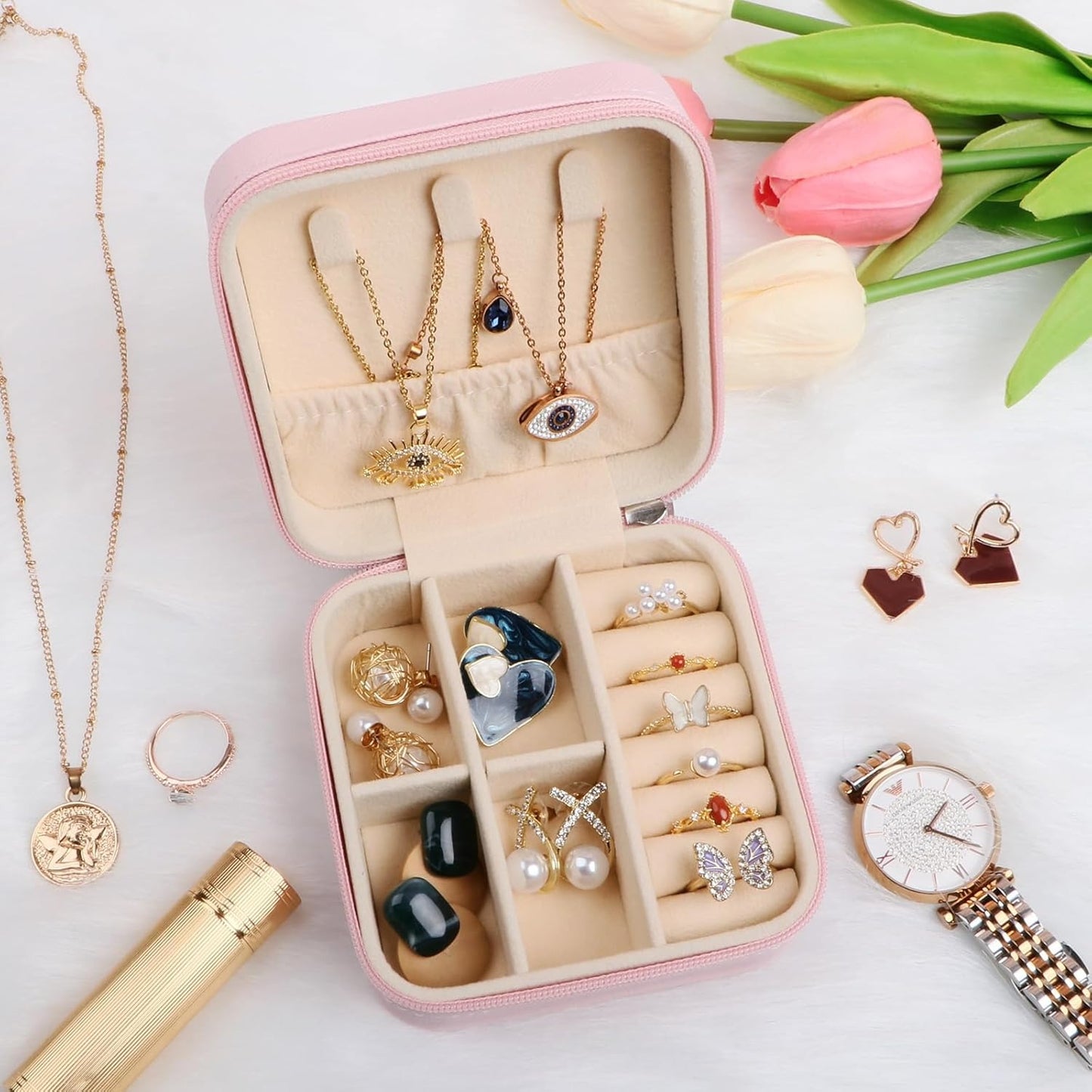 Travel Friendly Jewellery Box, PU Leather Jewellery Box