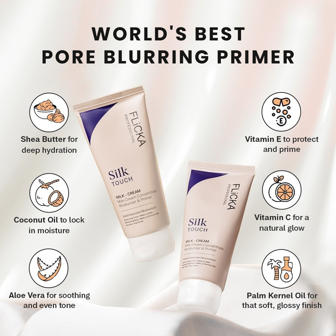 Flicka Silk Touch Face Moisturizer & Primer | Hydrating, Lightweight, Pore-Minimizing - Link Lift Shop