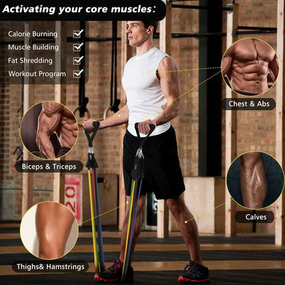 11 Pieces Power Resistance Band Set - For Men And Women
