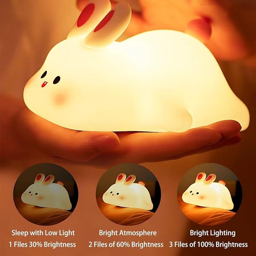 USB Rechargeable Cute Silicon Rabbit Desk Lamp