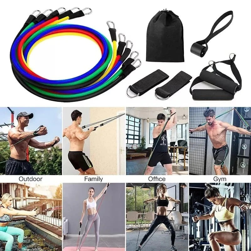 11 Pieces Power Resistance Band Set - For Men And Women - Link Lift Shop