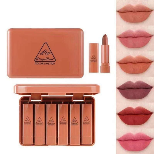 Dragon Ranee Chocolate Matte Lipstick 6pcs