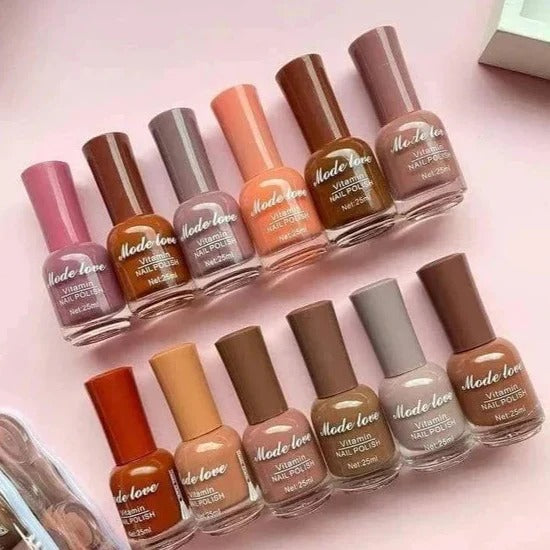 Mode Love Vitamin Nail Polishes (Pack Of 12) with Free Bag - Link Lift Shop