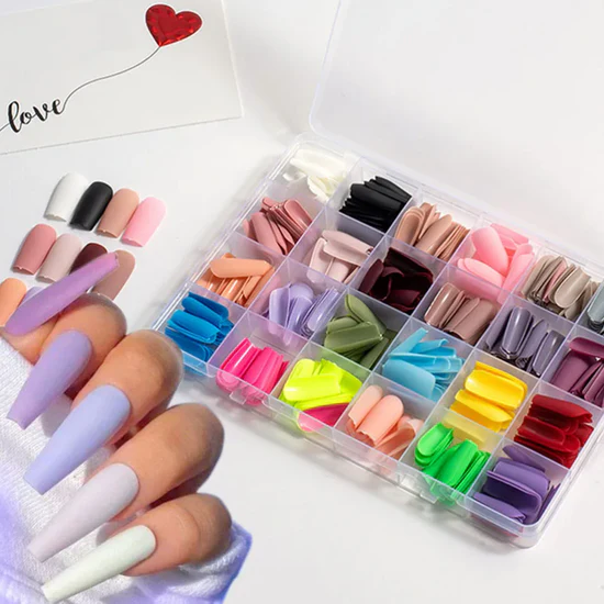 576 Pcs Reusable Fake Nails – Stunning Variety of Colors | Perfect for Girls - Link Lift Shop