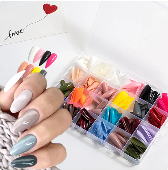 576 Pcs Reusable Fake Nails – Stunning Variety of Colors | Perfect for Girls