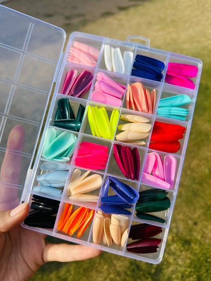 576 Pcs Reusable Fake Nails – Stunning Variety of Colors | Perfect for Girls