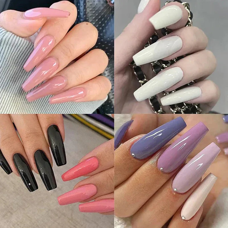 576 Pcs Reusable Fake Nails – Stunning Variety of Colors | Perfect for Girls