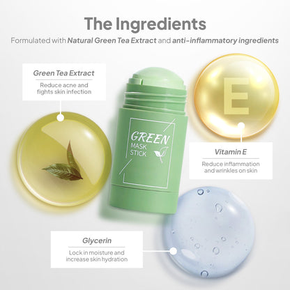 Green Tea Stick Mask for Deep Cleansing and Pore Care | Hydrating Face Masks for Acne and Blackheads